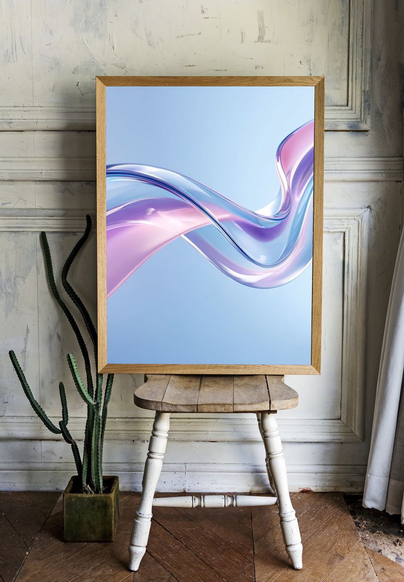 Abstract Flowing Waves Poster room preview