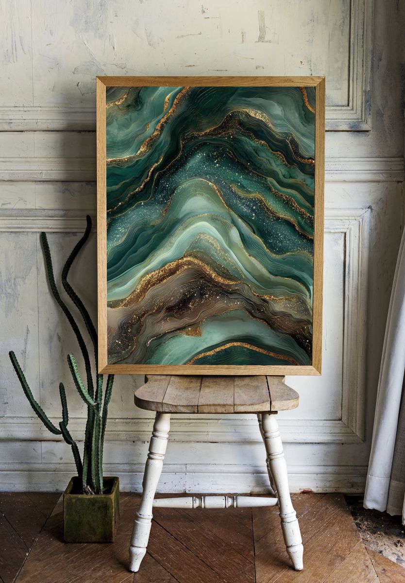 Abstract Waves — Modern Print room preview