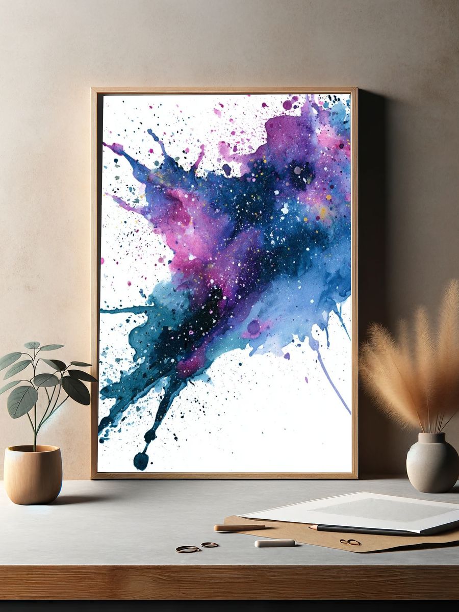 Cosmic Watercolor Splash Poster. — room view 2