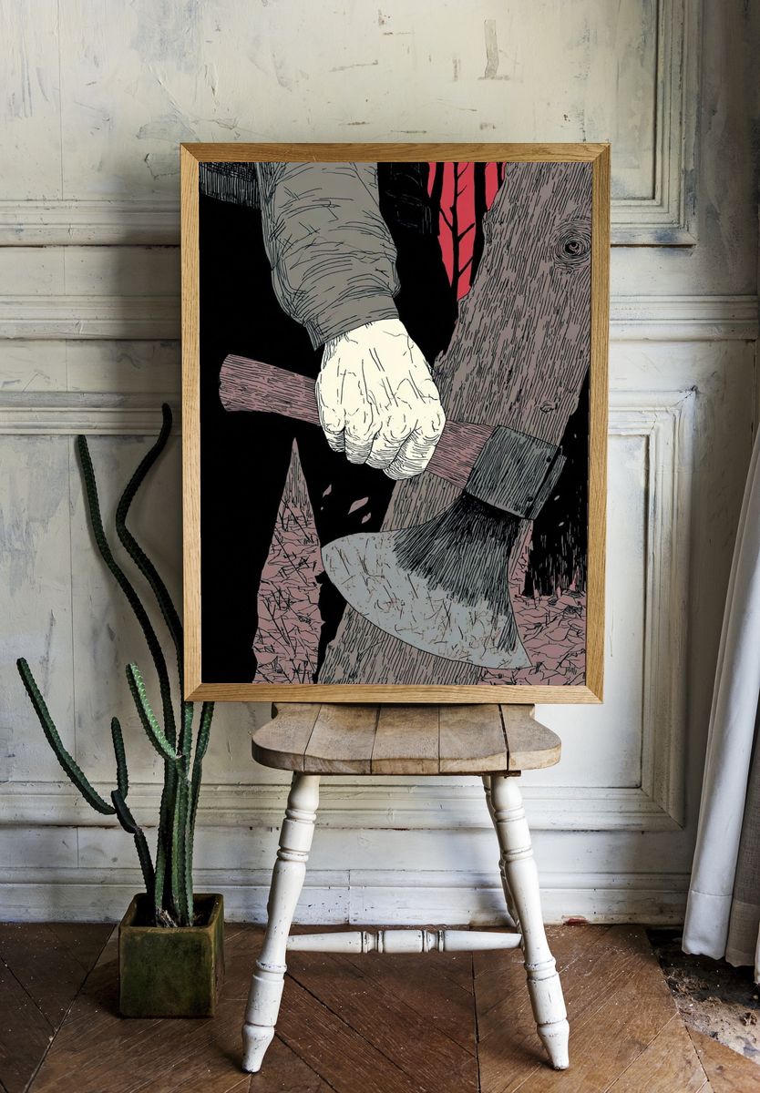 Axe in Hand — Illustration Print room preview