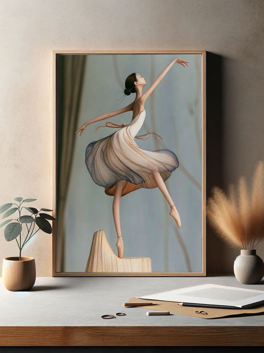 Ballet Dancer Illustration Poster. — room view 2