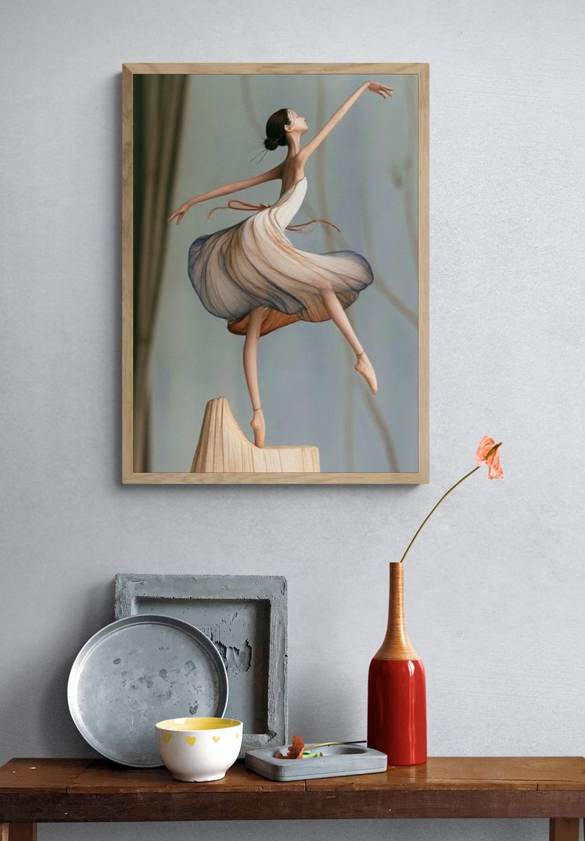 Ballet Dancer Illustration Poster. — room view 3