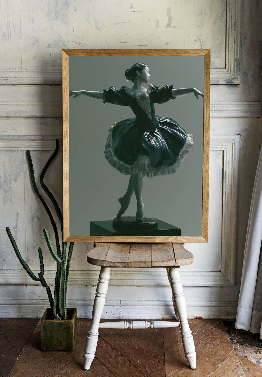 Ballet Figurine Surrealism Print. — room view 1