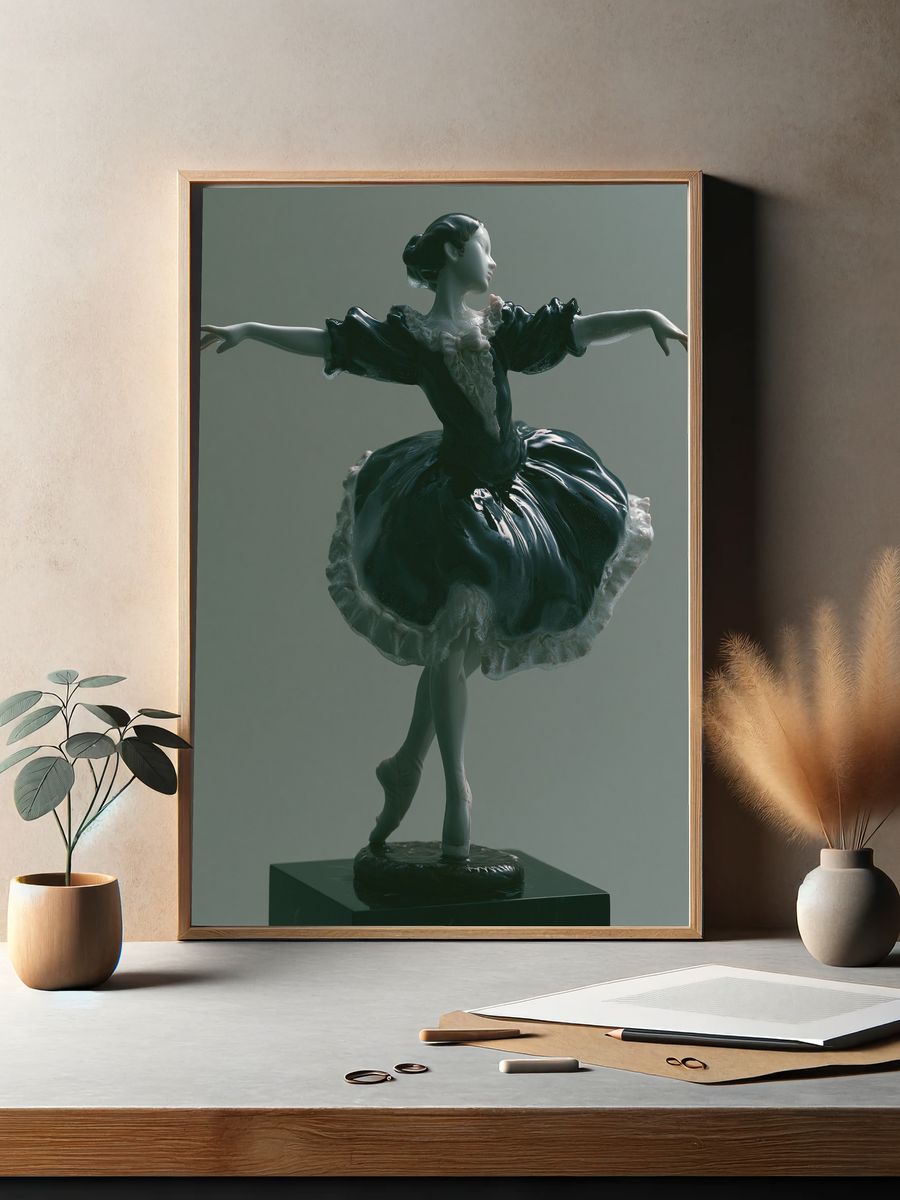 Ballet Figurine Surrealism Print. — room view 2