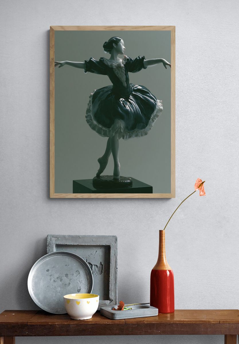 Ballet Figurine Surrealism Print. — room view 3