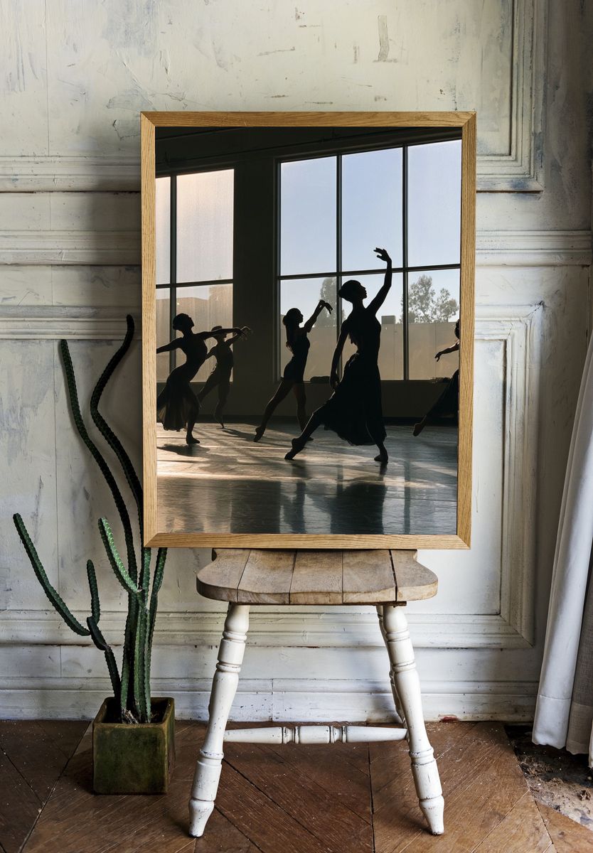 Ballet Dancers Silhouette Photography Poster. — room view 1