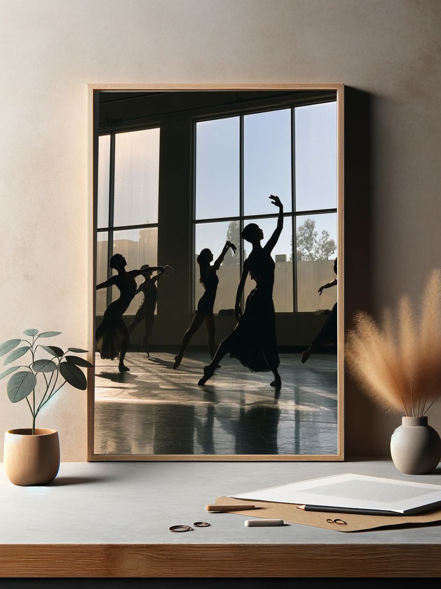 Ballet Dancers Silhouette Photography Poster. — room view 2