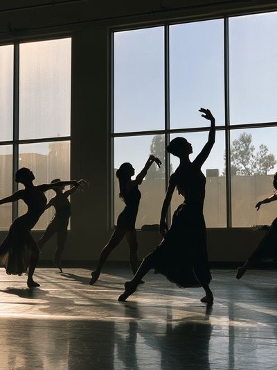 Ballet Dancers Silhouette Photography Poster. poster