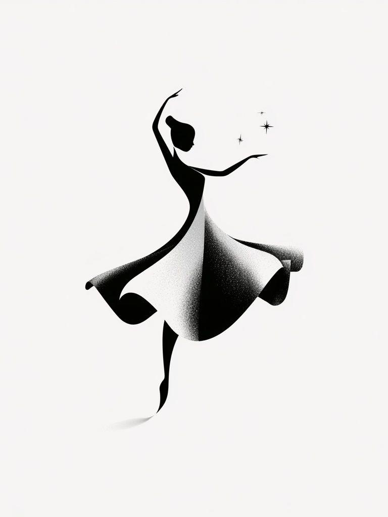 Elegant Ballerina Silhouette Print. poster — illustration art
