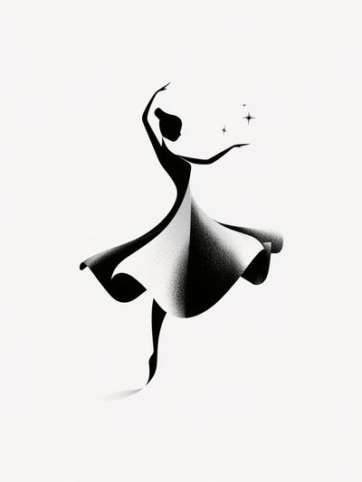 Elegant Ballerina Silhouette Print.