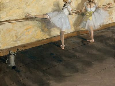 Dancers Practicing Barre (1877) painting. poster print