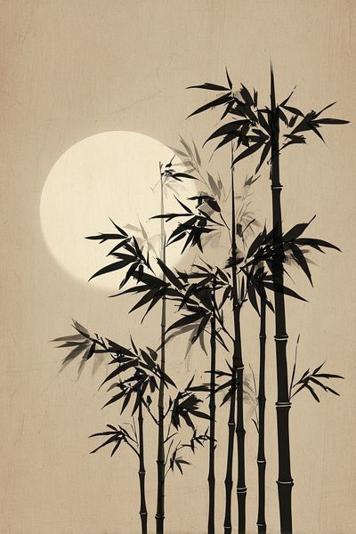 Bamboo Silhouette — Minimalist Print