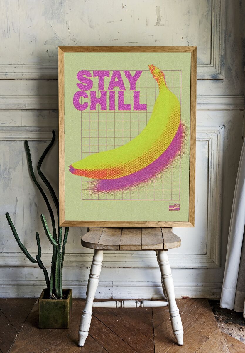 Stay Chill Banana Print room preview