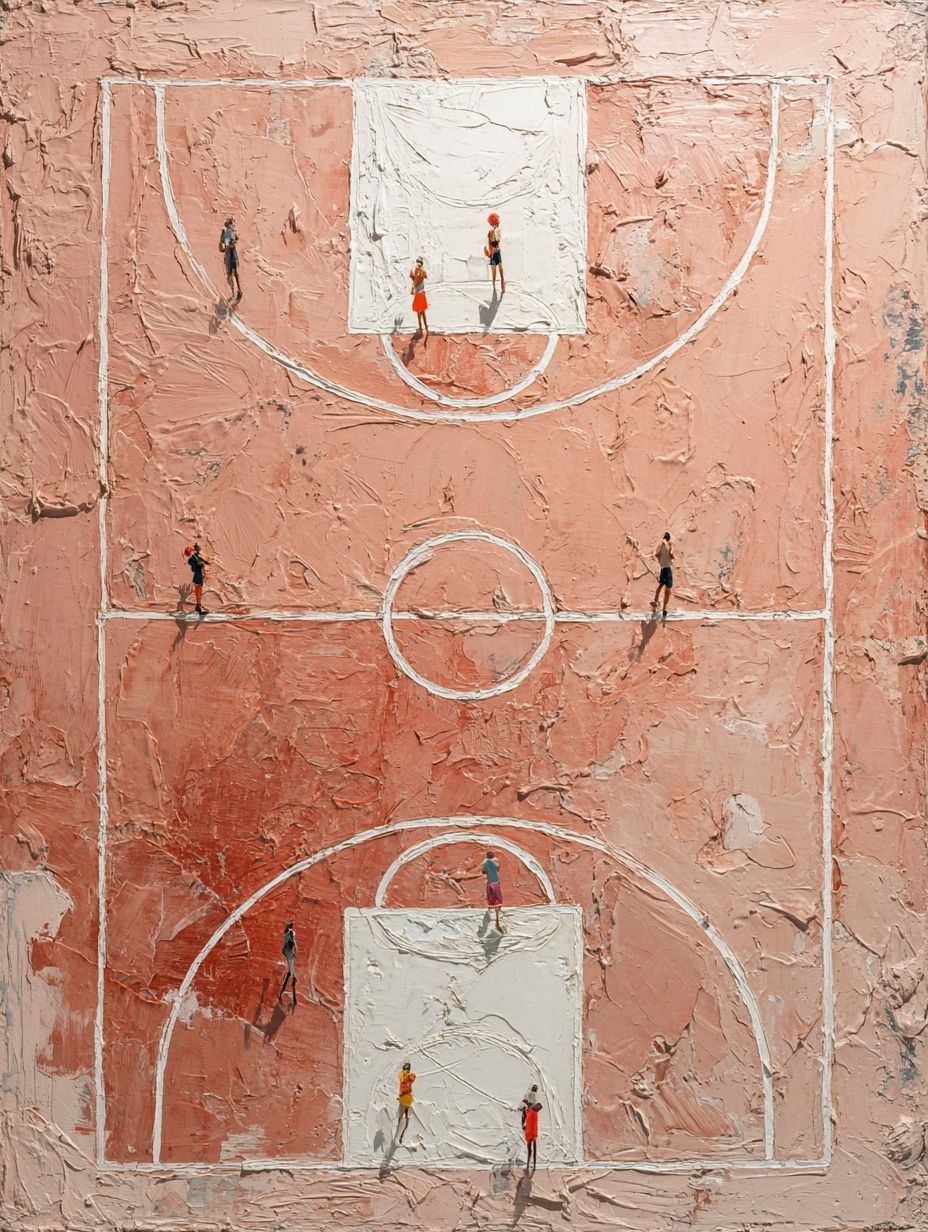 Basketball Court — Abstract Art Print. poster — fine-art art