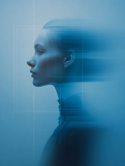 Blue Abstract Portrait Poster. poster print