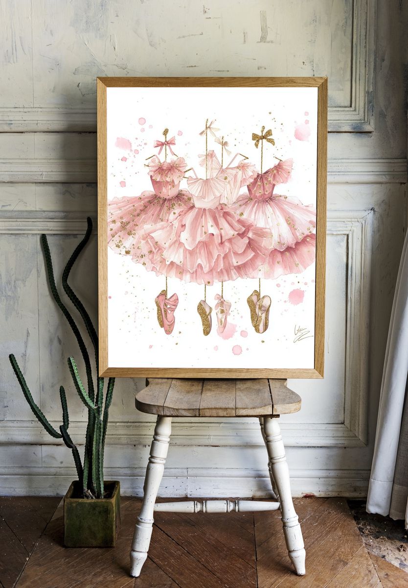 Ballet Dresses — Watercolor Print. — room view 1