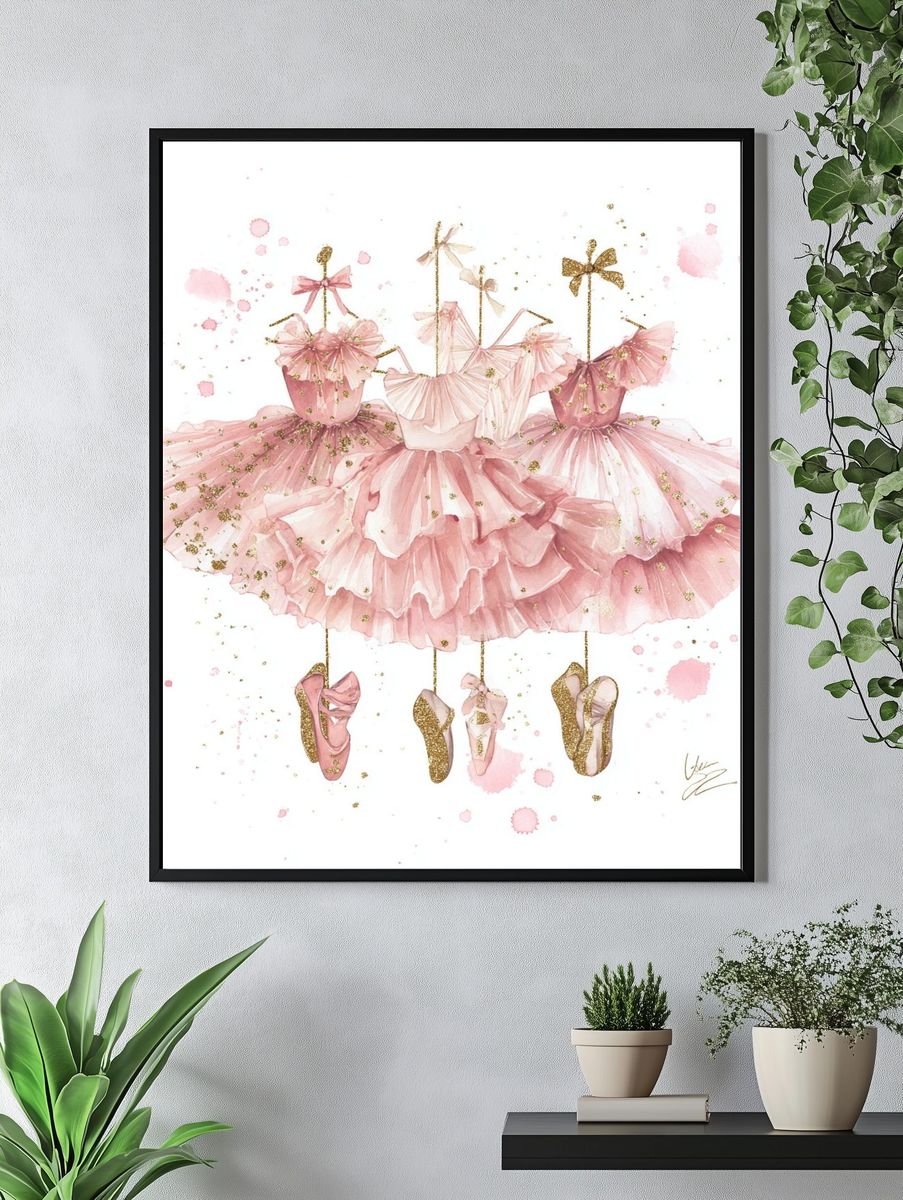Ballet Dresses — Watercolor Print. — room view 4