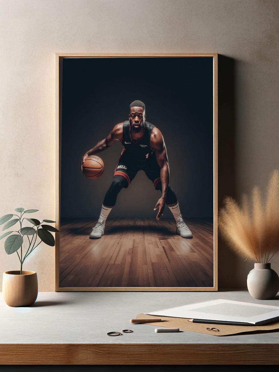 Basketball Player Action Poster. — room view 2