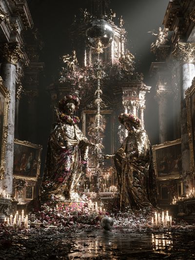 Baroque Disco Chapel Print. poster
