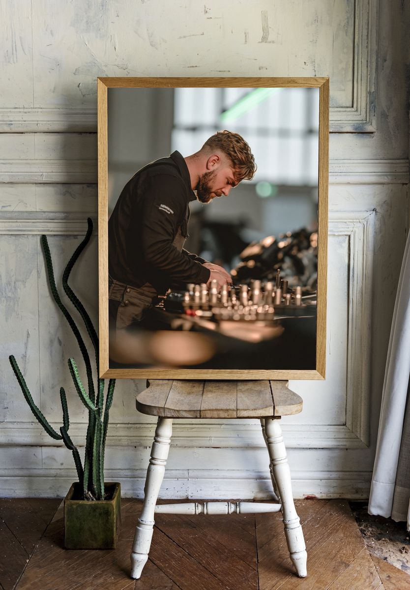Barber at Work Photography Poster. — room view 1