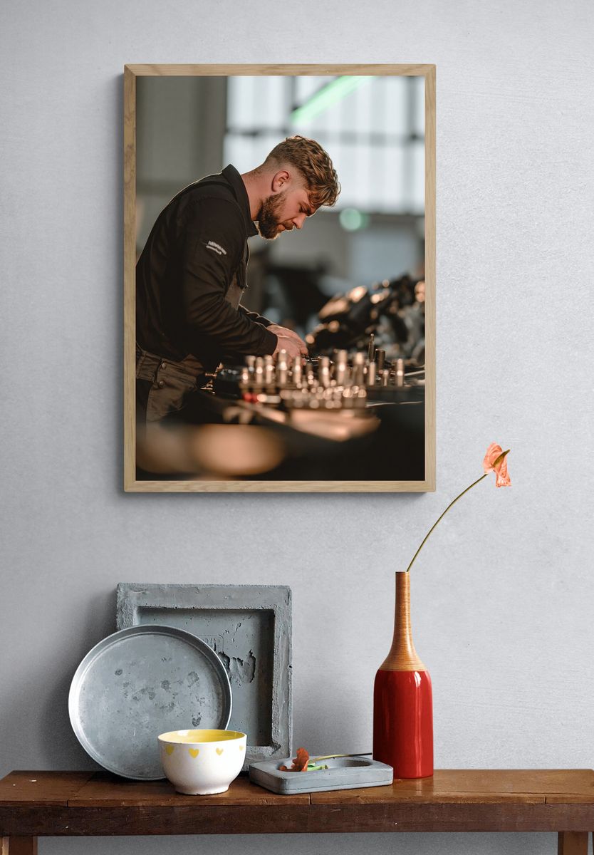 Barber at Work Photography Poster. — room view 3