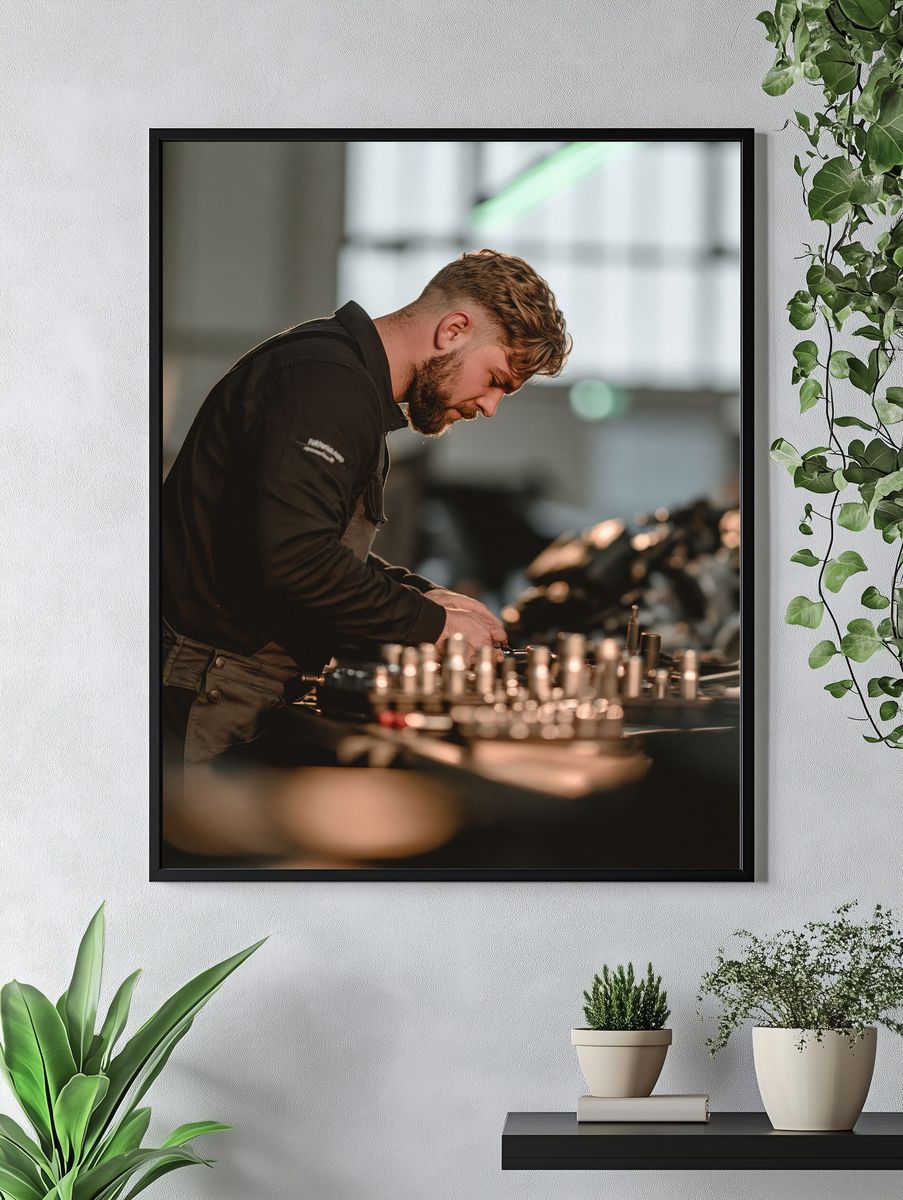 Barber at Work Photography Poster. — room view 4