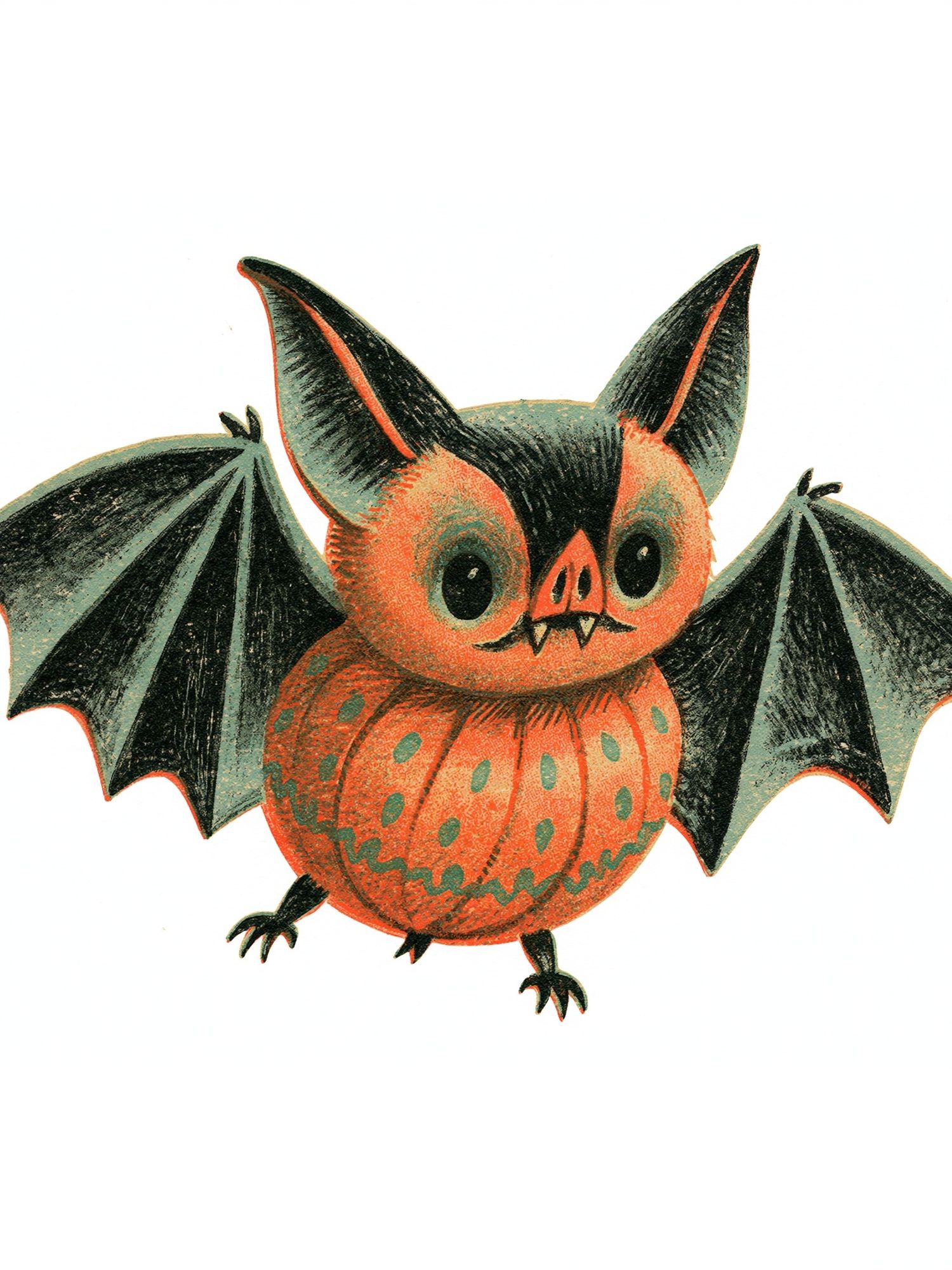 Cute Bat Halloween Illustration Poster. poster — illustration art
