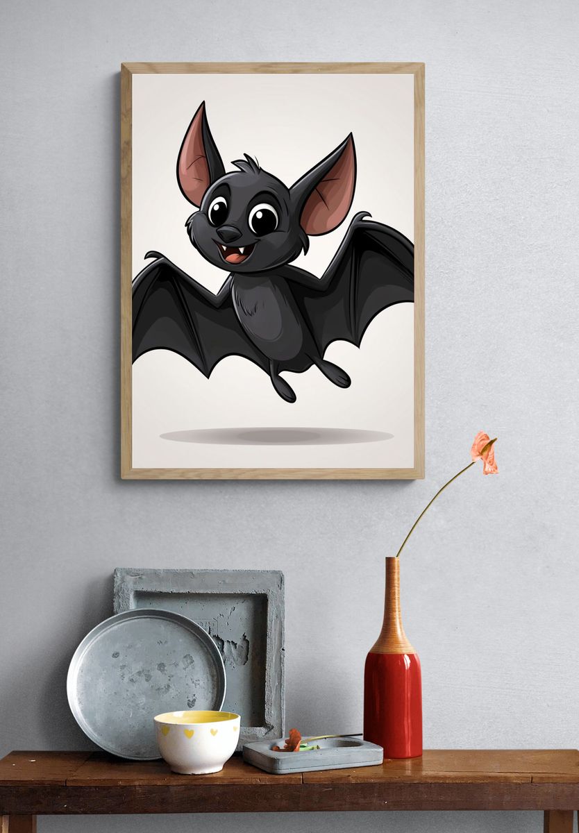 Cute Bat Cartoon Poster. — room view 3