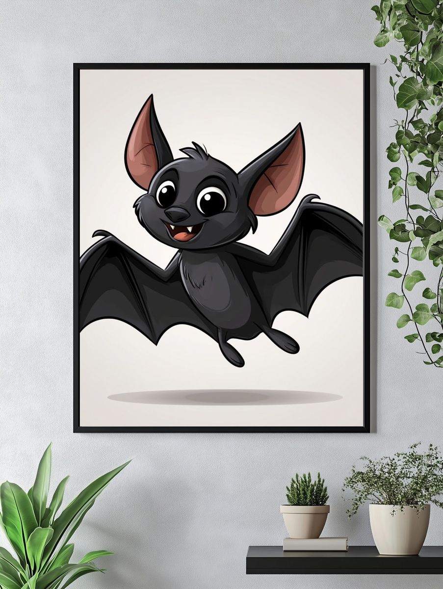 Cute Bat Cartoon Poster. — room view 4