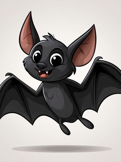 Cute Bat Cartoon Poster.