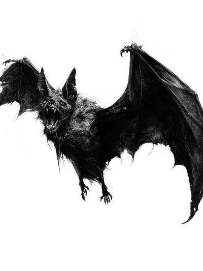 Screaming Bat — Gothic Illustration Print.