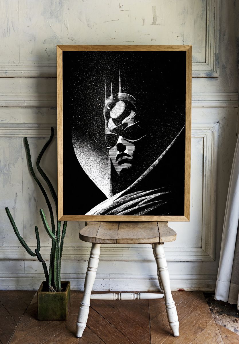 Batman Noir Portrait Poster. — room view 1