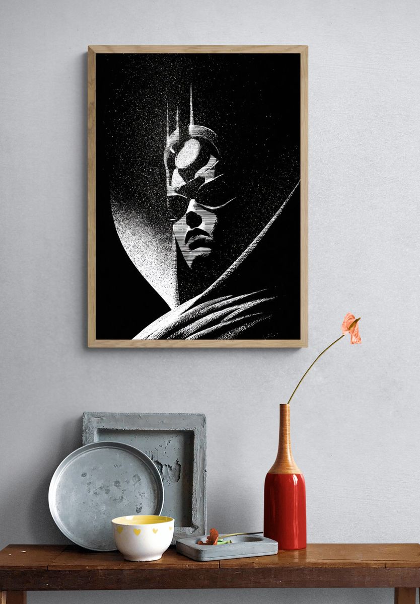 Batman Noir Portrait Poster. — room view 3