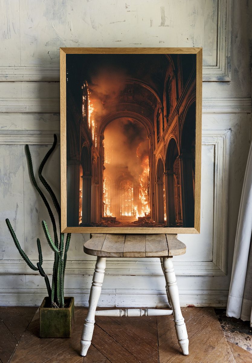 Burning Cathedral — Fine Art Print room preview