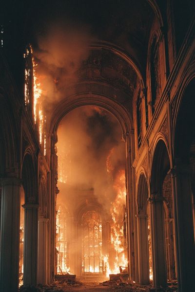 Burning Cathedral — Fine Art Print. poster