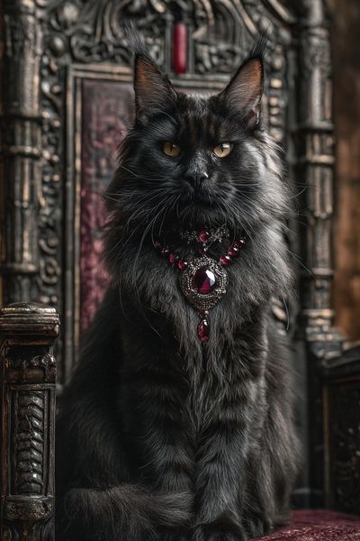 Regal Black Cat Portrait Poster. poster
