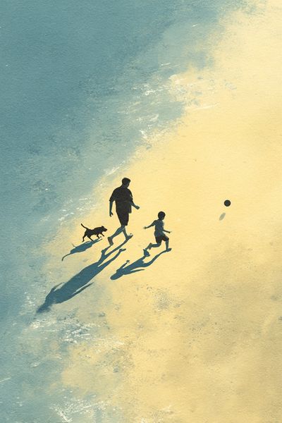 Beach Walk Silhouette Poster. poster print
