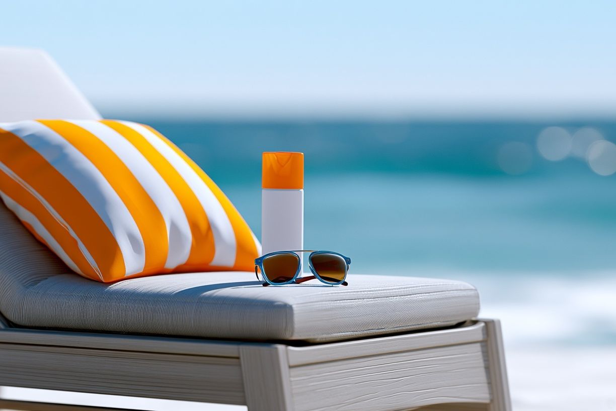 Beach Lounge Chair Photography Poster. poster detail