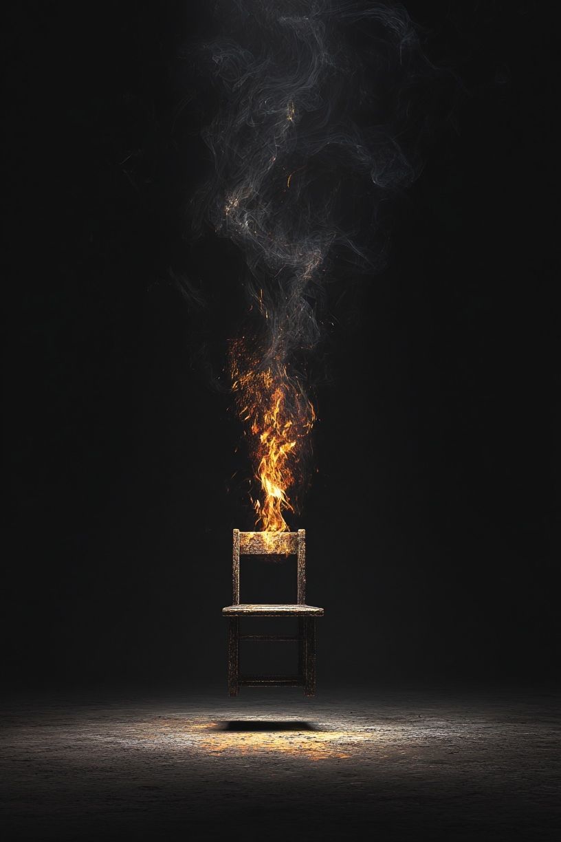 Burning Chair — Fine Art Print. poster detail