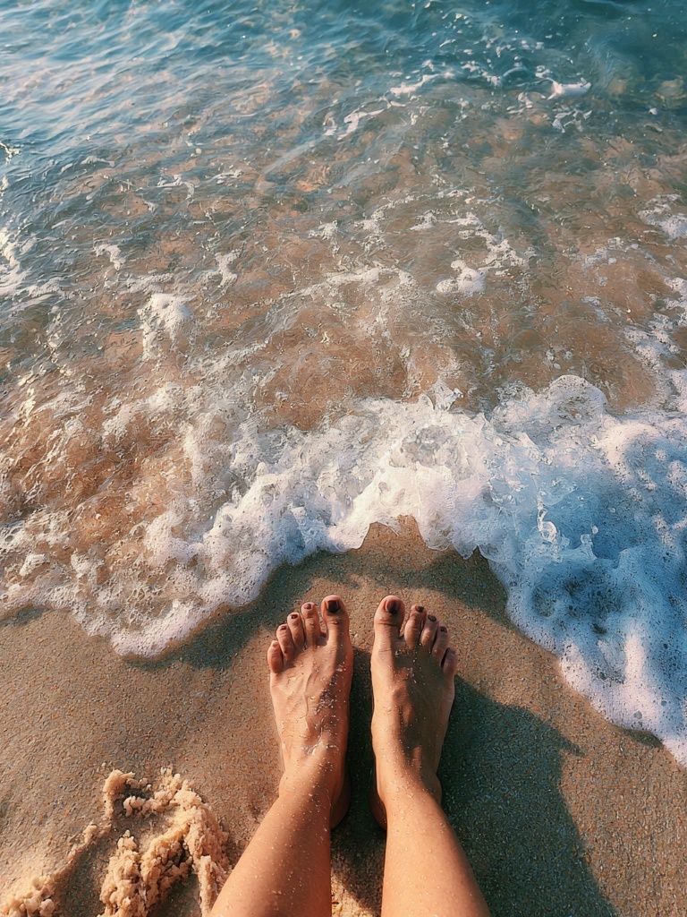 Beach Feet at Shoreline Photography Poster. poster — photography art