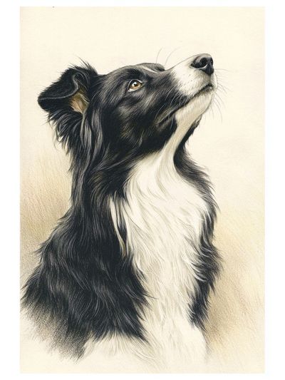 Border Collie Portrait Poster. poster