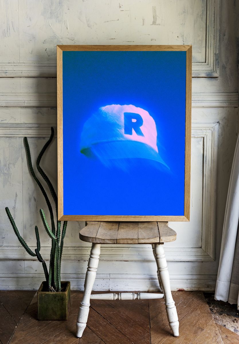 Blue Cap R Photography Poster. — room view 1