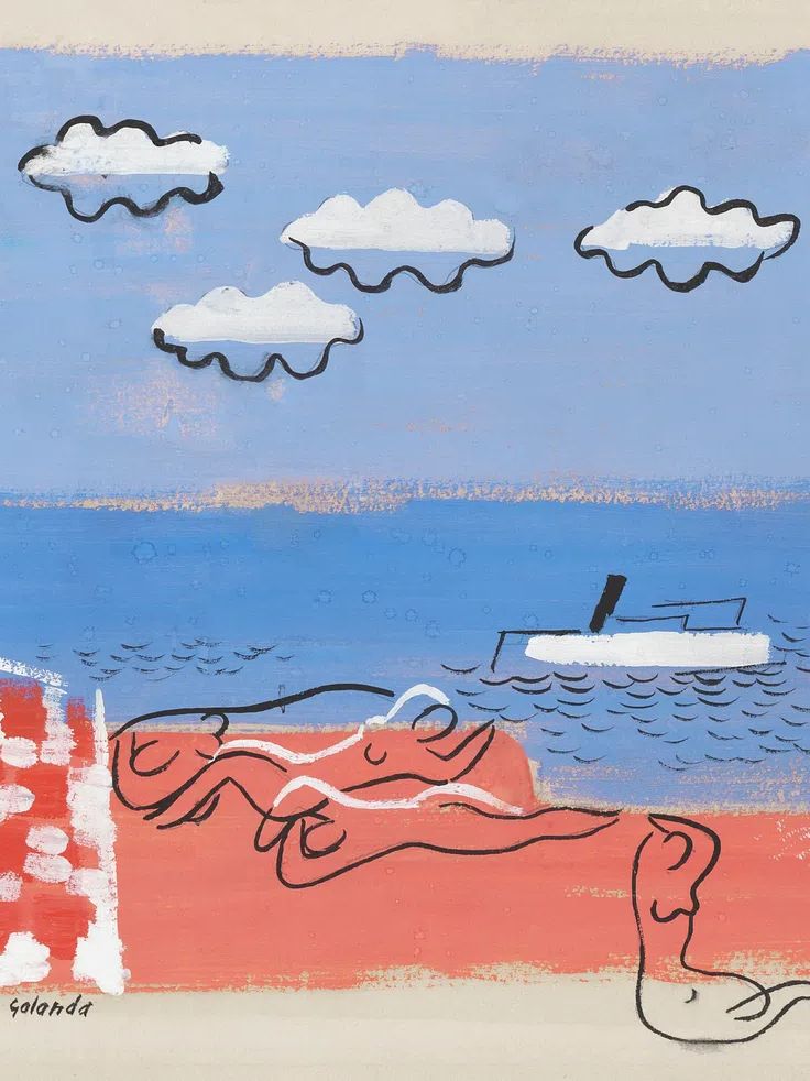 Beach Day — Contemporary Print. poster — fine-art art