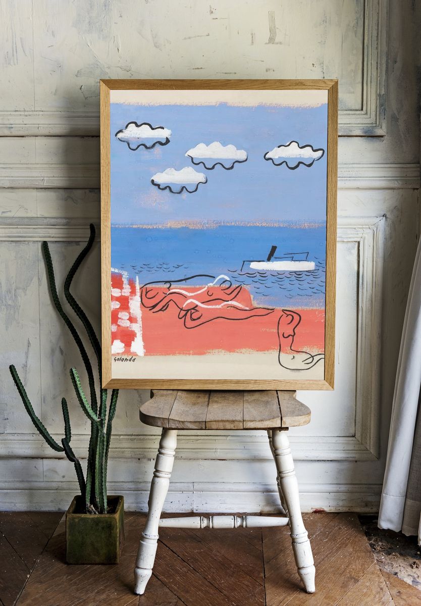 Beach Day — Contemporary Print. — room view 1