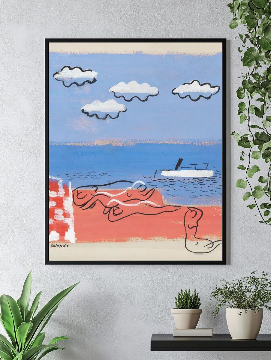 Beach Day — Contemporary Print. — room view 4