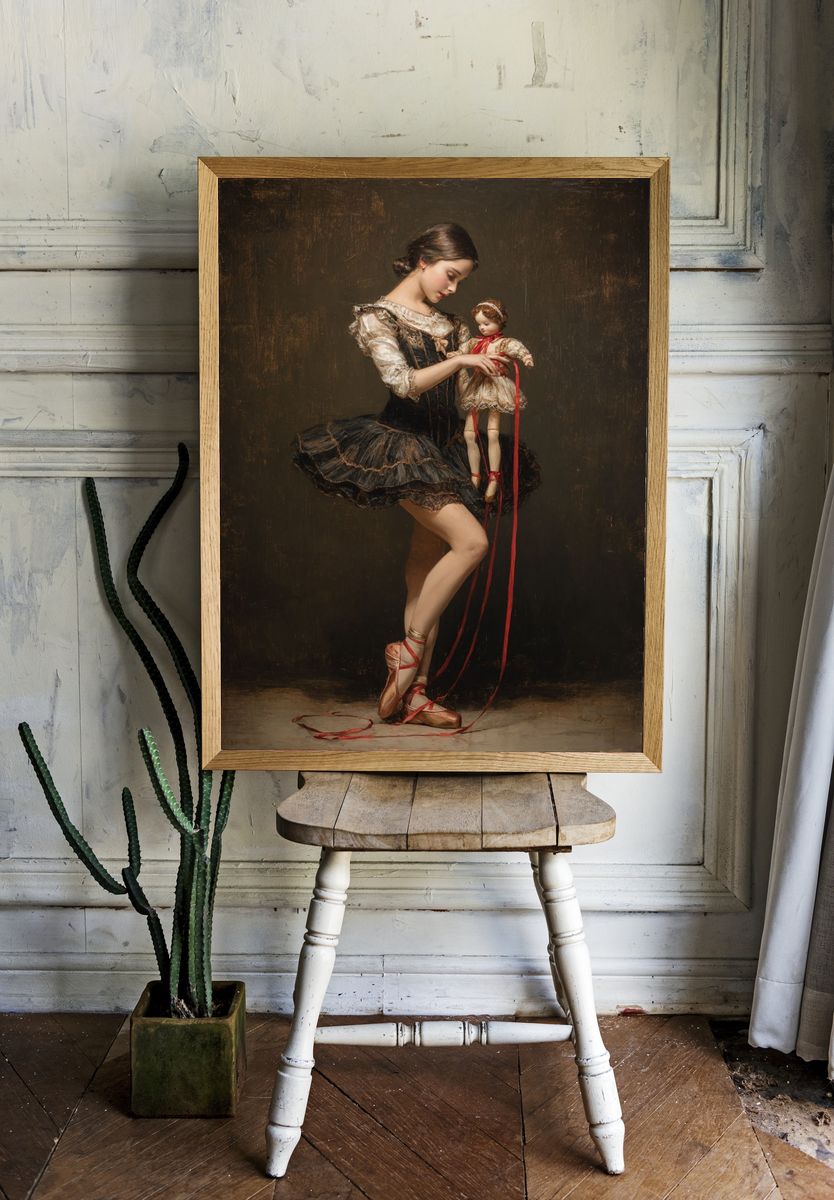 Ballet Dancer with Doll — Fine Art Print room preview