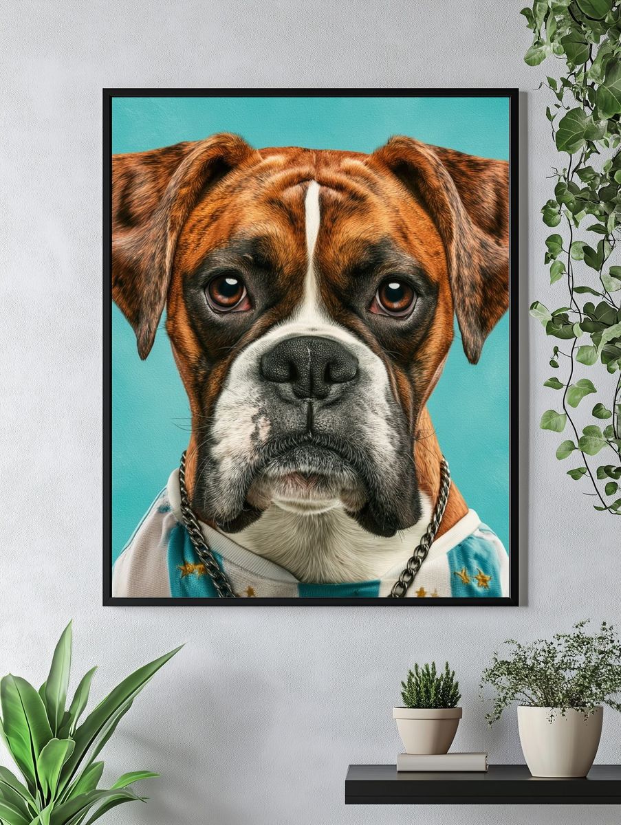 Boxer Dog Portrait Poster. — room view 4