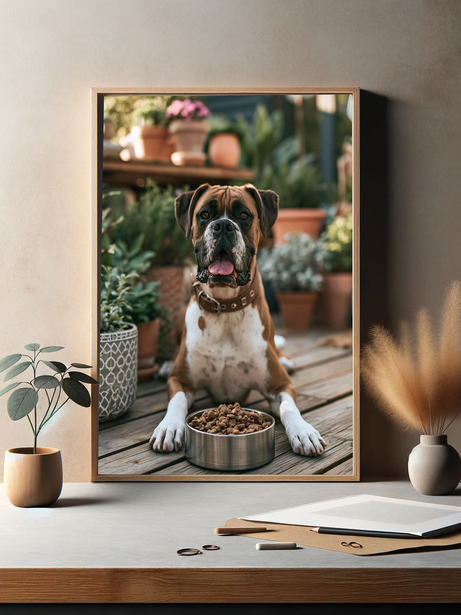 Boxer Dog Portrait Photography Poster. — room view 2