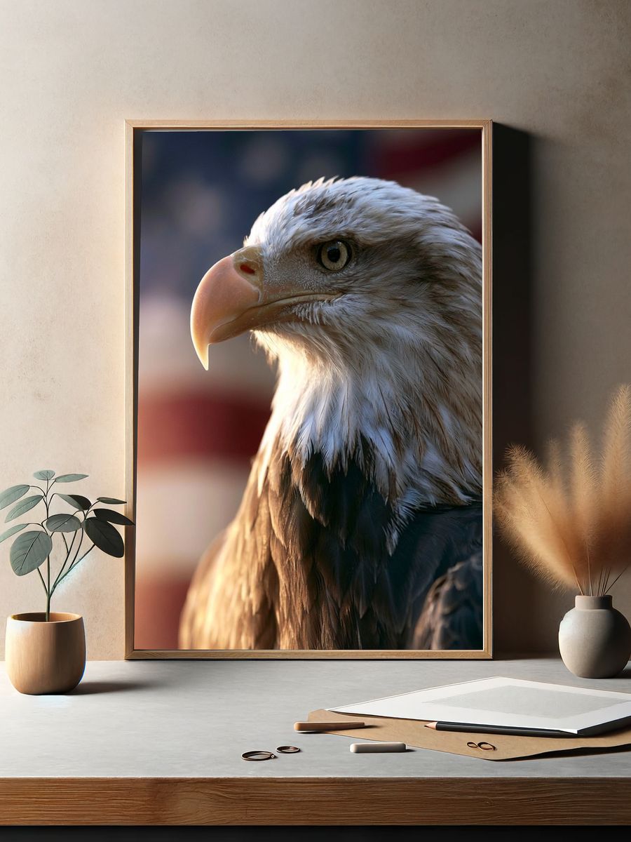 Bald Eagle Portrait Photography Poster. — room view 2