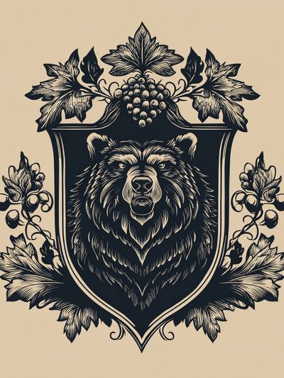 Bear Crest Vintage Print. poster
